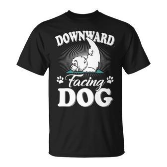 Downward Facing Dog Maltese Yoga Poses Meditation T-Shirt | Mazezy
