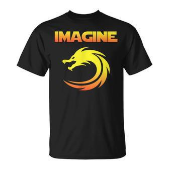 Dragon Imagine Music Band Name Ragged T-Shirt | Mazezy