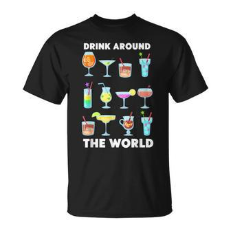 Drinking Around The World Adult Vacation Drink Showcase T-Shirt - Monsterry DE