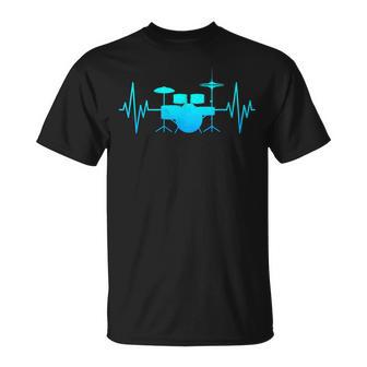 Drum Heartbeat Lifeline Music Lover Band Member Drummer Men T-Shirt - Monsterry AU