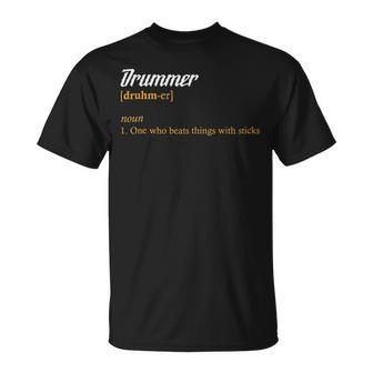 Drummer Definition Love Drums Musician Band T-Shirt | Mazezy