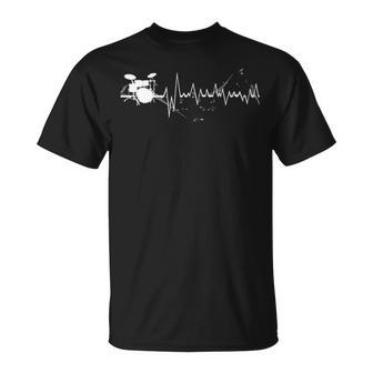 Drumming Is The Heartbeat Of Life Drummers Fun T-Shirt | Mazezy