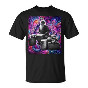 Drumming Tess Für Den Old Man Psychedelic Street Drummer T-Shirt - Seseable