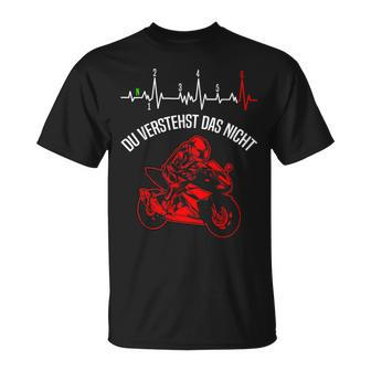 Du Verstehst Das Nicht Motorrad Herzschlag Schwarzes T-Shirt für Biker - Seseable