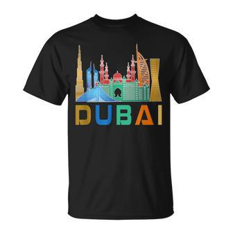 Dubai United Arab Emirates Souvenir I Love Dubai Skyline T-Shirt - Monsterry AU