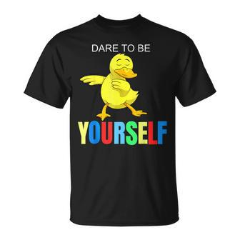 Duck Dabbing Autism Awareness Dare To Be Yourself T-Shirt - Monsterry