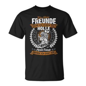 Durch Die Hölle Viking & Walhalla German Language T-Shirt - Seseable