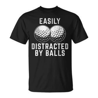 Easily Distracted By Balls Golfer Golf Ball Putt T-Shirt - Monsterry DE