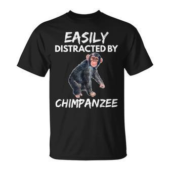 Easily Distracted By Chimpanzee Zoo Animal Lover T-Shirt - Monsterry CA