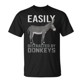 Easily Distracted By Donkeys T-Shirt - Thegiftio UK