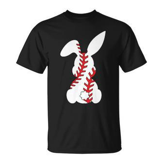Easter Bunny Baseball Sport Easter Baseball Pocket Rabbit T-Shirt - Seseable
