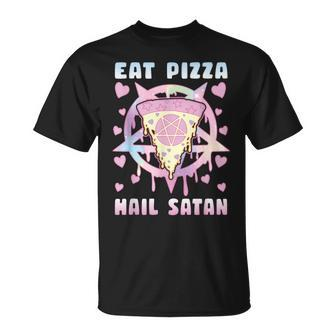 Eat Pizza Hail Satan Occult Satanic T-Shirt - Seseable