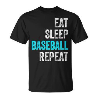 Eat Sleep Baseball Repeat Baselball Baseball Player T-Shirt - Monsterry