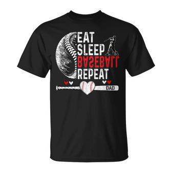 Eat Sleep Baseball Repeat Baseball Father's Day Dad T-Shirt - Thegiftio UK