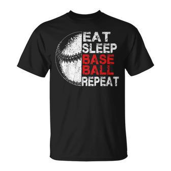 Eat Sleep Baseball Repeat Baseball Player Baseball T-Shirt - Seseable