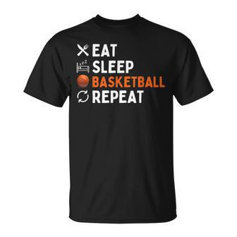 Eat Sleep Basketball Repeat Basketball T-Shirt - Seseable