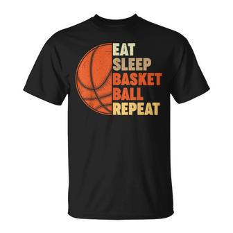 Eat Sleep Basketball Repeat For Player Vintage T-Shirt - Monsterry UK