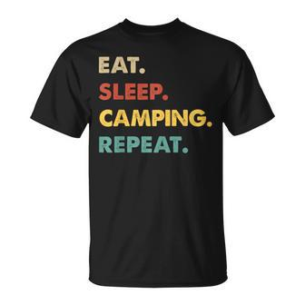 Eat Sleep Camping Repeat Camping Lover T-Shirt | Mazezy