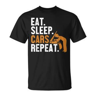 Eat Sleep Cars Repeat Automotive Technician Auto Mechanic T-Shirt - Monsterry DE