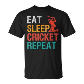 Eat Sleep Cricket Repeat For The Cricket Player Vintage T-Shirt - Monsterry UK