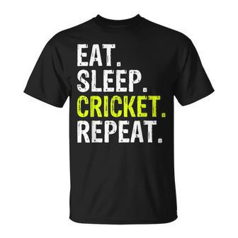 Eat Sleep Cricket Repeat Sports T-Shirt - Thegiftio UK