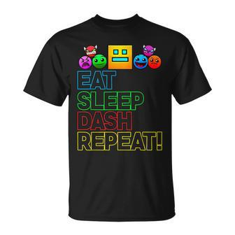 Eat Sleep Dash Repeat Video Game Geometry Video Gamer Lover T-Shirt - Thegiftio UK
