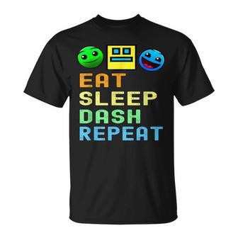 Eat Sleep Dash Repeat Video Game Geometry Video Gamer T-Shirt - Monsterry AU