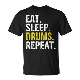 Eat Sleep Drums Repeat Drummer T-Shirt - Thegiftio UK