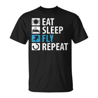 Eat Sleep Fly Repeat Wingsuit Flying T-Shirt - Monsterry DE