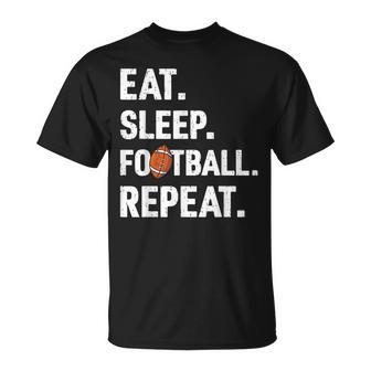 Eat Sleep Football Repeat Vintage Football Player Coach T-Shirt - Monsterry UK