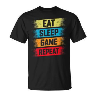 Eat Sleep Game Repeat  Gaming T-Shirt - Seseable