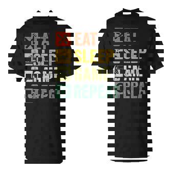 Eat Sleep Game Repeat Video Games Gamer T-Shirt - Thegiftio UK
