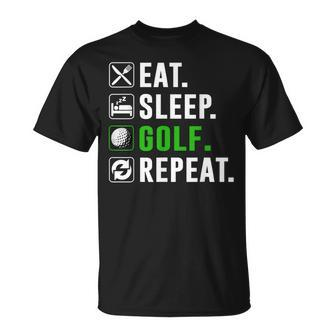 Eat Sleep Golf Repeat Golfing Golfer Golfing Lover T-Shirt - Thegiftio UK