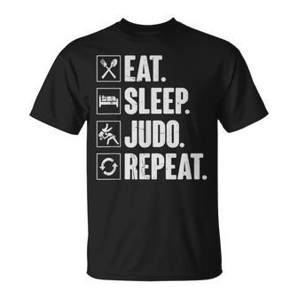 Eat Sleep Judo Repeat Judo Martial Arts Fighter T-Shirt - Monsterry