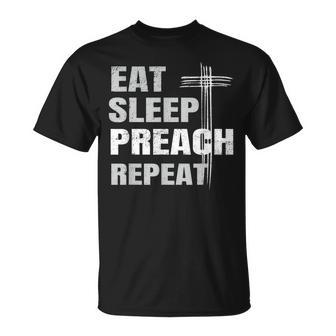 Eat Sleep Preach Repeat Youth Pastor T-Shirt - Monsterry