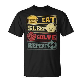 Eat Sleep Solve Repeat Rubik Cube T-Shirt - Thegiftio UK