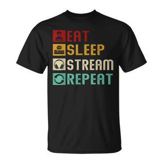 Eat Sleep Stream Repeat Streaming Gaming Streamer Vintage T-Shirt - Monsterry DE