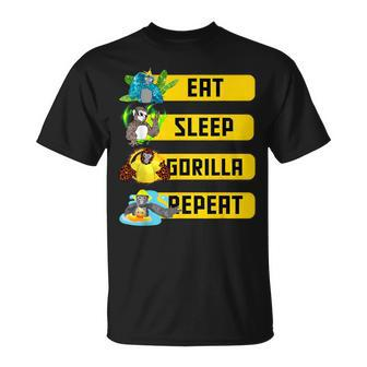 Eat Sleep Tag Repeat Gorilla Vr Gamer Gorilla Monke Tag T-Shirt - Seseable