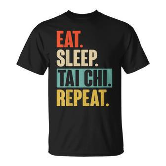 Eat Sleep Tai Chi Repeat Retro Vintage Tai Chi T-Shirt - Thegiftio UK
