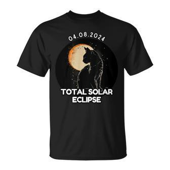 Eclipse Magic Cat Style Pet Lover Eclipse 2024 Total Solar T-Shirt - Monsterry CA