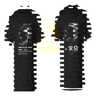 Éclipse Solaire 2024 États-Unis État Texas Éclipse Solaire T-Shirt - Cadeauxyz