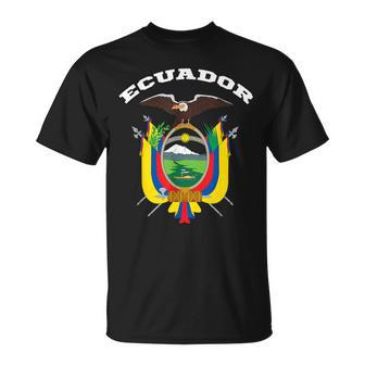 Ecuador Coat Of Arms Flag Souvenir Quito T-Shirt - Monsterry