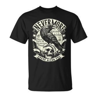 Edgar Allan Poe Nevermore Quoth The Raven T-Shirt | Mazezy
