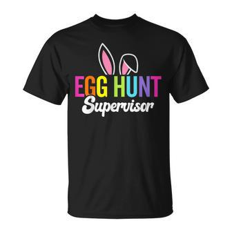 Egg Hunt Supervisor Matching Easter Rabbit Ears Egg Hunter T-Shirt - Monsterry AU