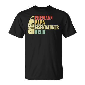 Ehemann Papa Eisenbahner Heldater T-Shirt - Geschenkecke