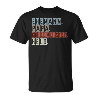 Ehemann Papa Grillmeister Held Grillen Geschenkatertag T-Shirt - Geschenkecke