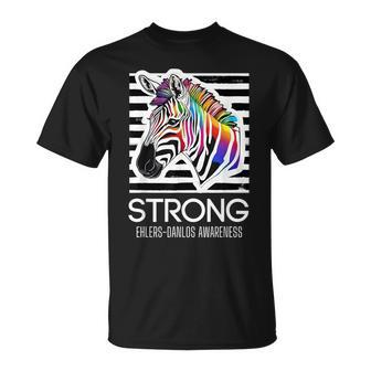 Ehlers-Danlos Awareness Eds Rainbow Zebra Strong T-Shirt - Thegiftio UK