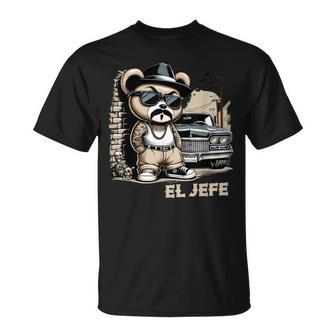 El Jefe Hip Hop Teddy Bear Lowrider Chicano Cholo T-Shirt - Monsterry