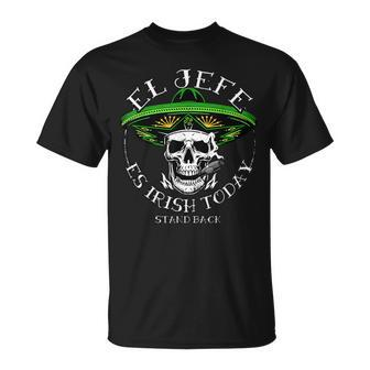 El Jefe Is Irish Today St Patrick's Day Skull Mexican T-Shirt - Seseable