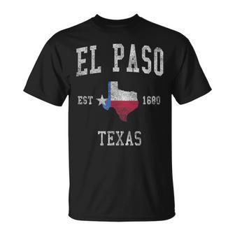 El Paso Texas Flag Sport Retrointage T-Shirt - Geschenkecke